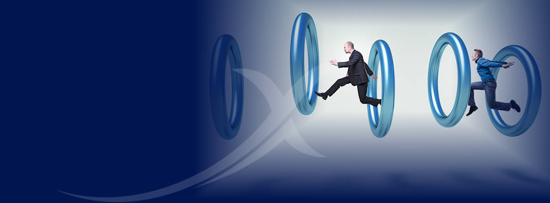 Business owner jumping through hoops